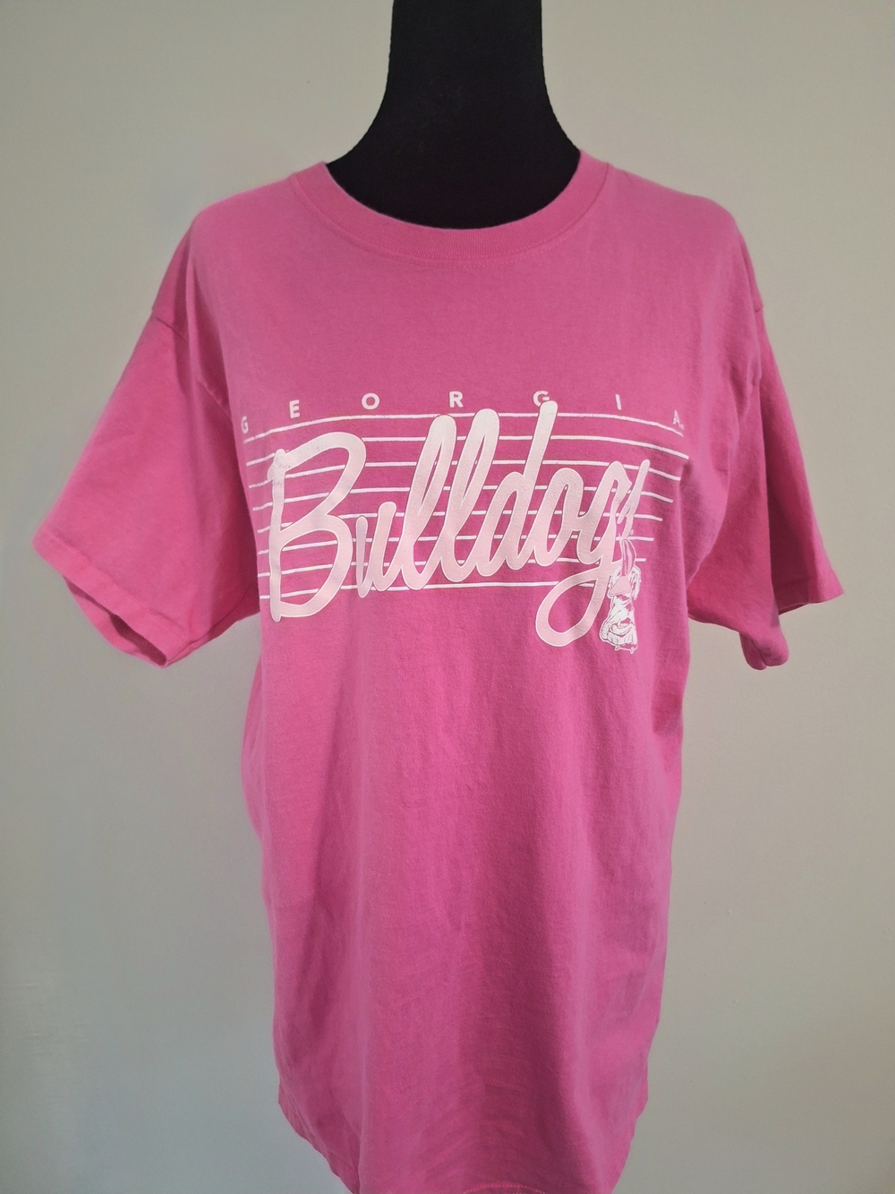 Pink Georgia Bulldogs Script Graphic Tee